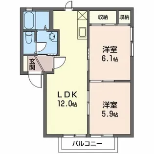 ハイタウン日の出 A【1階】の間取り