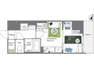 東京都新宿区若松町【マンション】の間取り