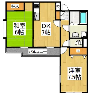 フラット百合ヶ丘【4階】の間取り