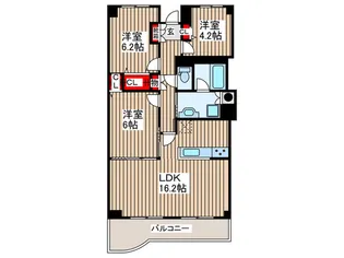 津田沼ハイツ【9階】の間取り