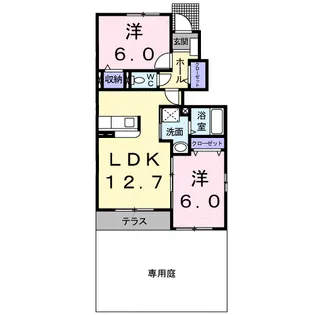 メゾン・グレイスB【1階】の間取り