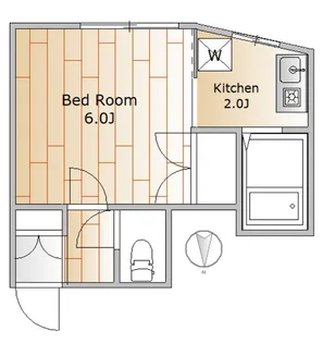 ウイングエステート二子【2階】の間取り