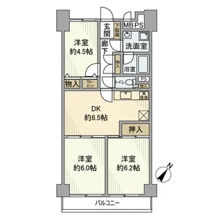 ニックハイム北品川【4階】の間取り
