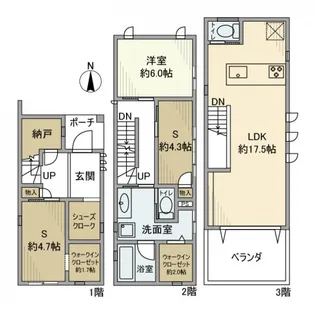 神奈川県川崎市中原区上丸子天神町【一戸建】の間取り