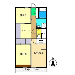 ヴィラナリー高知 1号棟【6階】の間取り