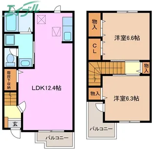 カーサコーモド阿倉川I【1階】の間取り