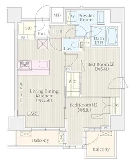 東京都渋谷区幡ヶ谷1【マンション】の間取り