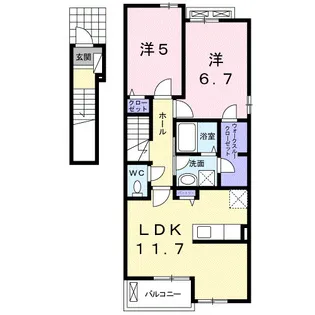 アイランドヒルズ学園 I【2階】の間取り