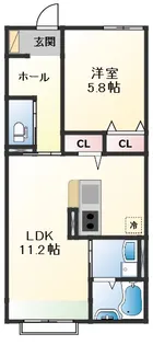 兵庫県神崎郡福崎町西田原【アパート】の間取り