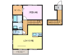 サンガーデン江島B棟【2階】の間取り