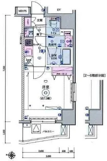 リヴシティ田町【2階】の間取り