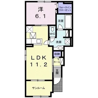 ブルームA【1階】の間取り