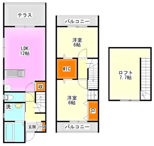 Maison KawamiyaII【1階】の間取り