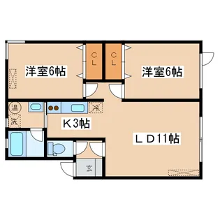 ハーバーサイドA【2階】の間取り