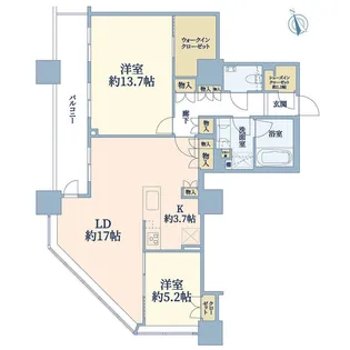 ザ・パークハウス西新宿タワー60【10階】の間取り