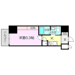 レジュールアッシュプレミアムツインー1【9階】の間取り