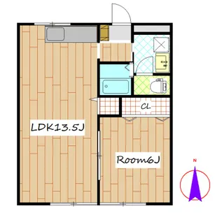 植松ハイツII【1階】の間取り