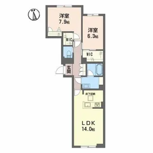 ファインメゾン福富【1階】の間取り