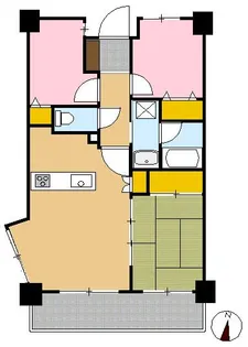 ベルクレール横濱ベルヴィー【6階】の間取り