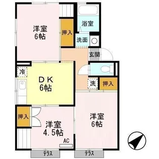 プレジール泉 B棟【1階】の間取り