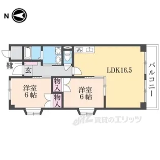 メゾン佐保B棟【5階】の間取り