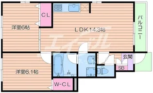 エリタージュ鶴見【1階】の間取り