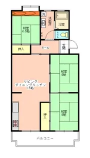 朝霞田島団地3号棟【5階】の間取り