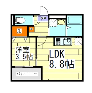 フェリーチェ神崎川【1階】の間取り