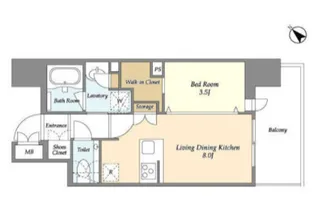 ライトテラス蔵前【7階】の間取り