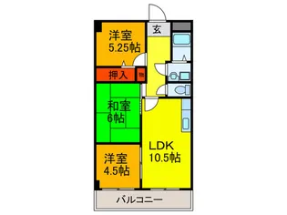 カ-サフィオ-レ弐番館【4階】の間取り