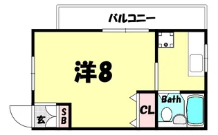 篠原マンション中山手【1階】の間取り