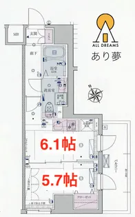リヴシティ横濱新川町弐番館【2階】の間取り