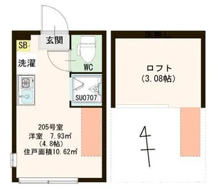 ハーモニーテラス下高井戸II【2階】の間取り