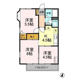 ラフォーレ北方B【2階】の間取り