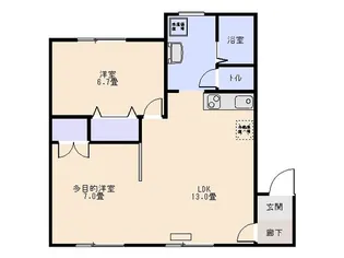 ひのき西13条B棟【2階】の間取り