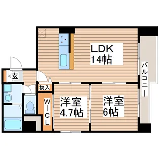 ディオコート長町【4階】の間取り
