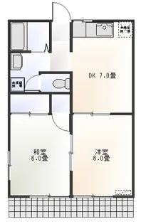 コーポさくら【1階】の間取り