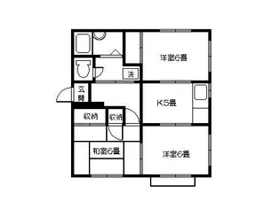 山口ハイツ【2階】の間取り