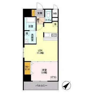 キャメロット新越谷【8階】の間取り