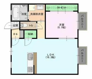 ウエストハウス【2階】の間取り