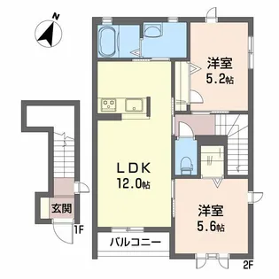 Bear Hill MACHIDA【2階】の間取り