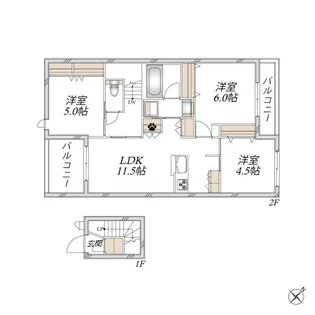 Sanctuary Garden【2階】の間取り