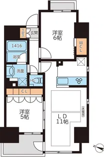 グランカーサ本駒込【14階】の間取り