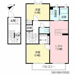 クラヴィエ石坂 C棟【2階】の間取り