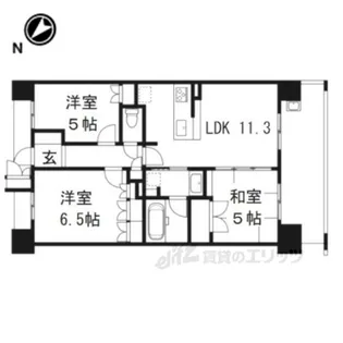 メロディーハイム西大路デュオノワール【8階】の間取り