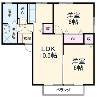 ヨーロピアン林B棟【2階】の間取り