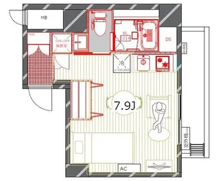 三敬中洲マンション【6階】の間取り