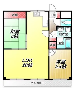 万葉ハイツ小阪菱屋西【5階】の間取り