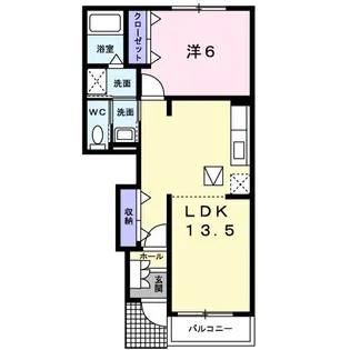 ウイング ソレイユII【1階】の間取り