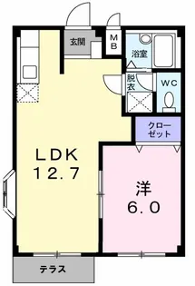 エルディム田巻A【1階】の間取り